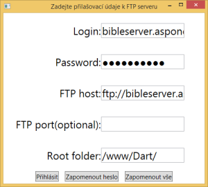 HostingManagerDart Nastaveni prihlasovacich udaju