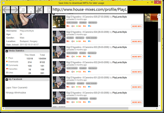 DownloadFromHouseMixes webovy prohlizec