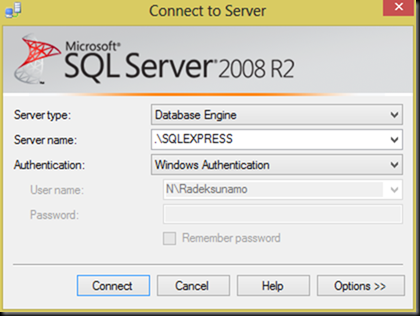 sql server login dialog