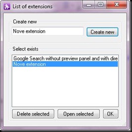 Vytvoril jsem nove extension Vytvoril jsem nove extension